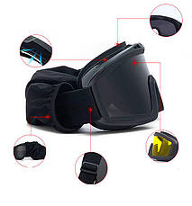 Окуляри-маска тактичні чорні Revision Black 3 лінзи, фото 3