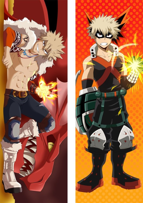 Дакімакура 150х50 см Бакуго Кацукі Моя Героїчна Академія My Hero Academia Katsuki Bakug Подушка з наволочкою двостороння