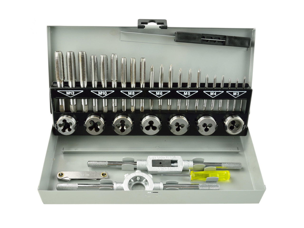 Комплект мітчиків та плашок M3-M12 32шт G38301