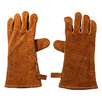 Перчатки огнеупорные Naturehike 35×14см Cow Split Leather Heat/Fire Resistent Gloves, коричневый