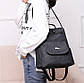 Жіночий рюкзак сумка з щільного матеріалу в чорному кольорі, фото 6
