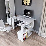 Комп'ютерний стіл IdealMebel КС-19, письмовий стіл з полицями, стіл-стиллаж, фото 2