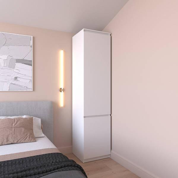 Шафа для одягу і речей IdealMebel IP-14, шафа-пенал з полицями в спальню, вітальню, передпокій, фото 1