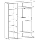 Шафа для одягу і речей IdealMebel ІP-15, шафа-пенал з полицями і штангою в спальню, вітальню, передпокій, фото 6