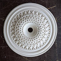 Розетка потолочная из гипса р-73 Ø510мм, классическая, круглая, ажурная, диагональный узор, лепнина из гипса