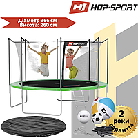 Батут Hop-Sport 12ft (366cm) зеленый с внутренней сеткой