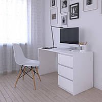 Компьютерный стол IdealMebel  КС-4, письменный стол с тумбой белый