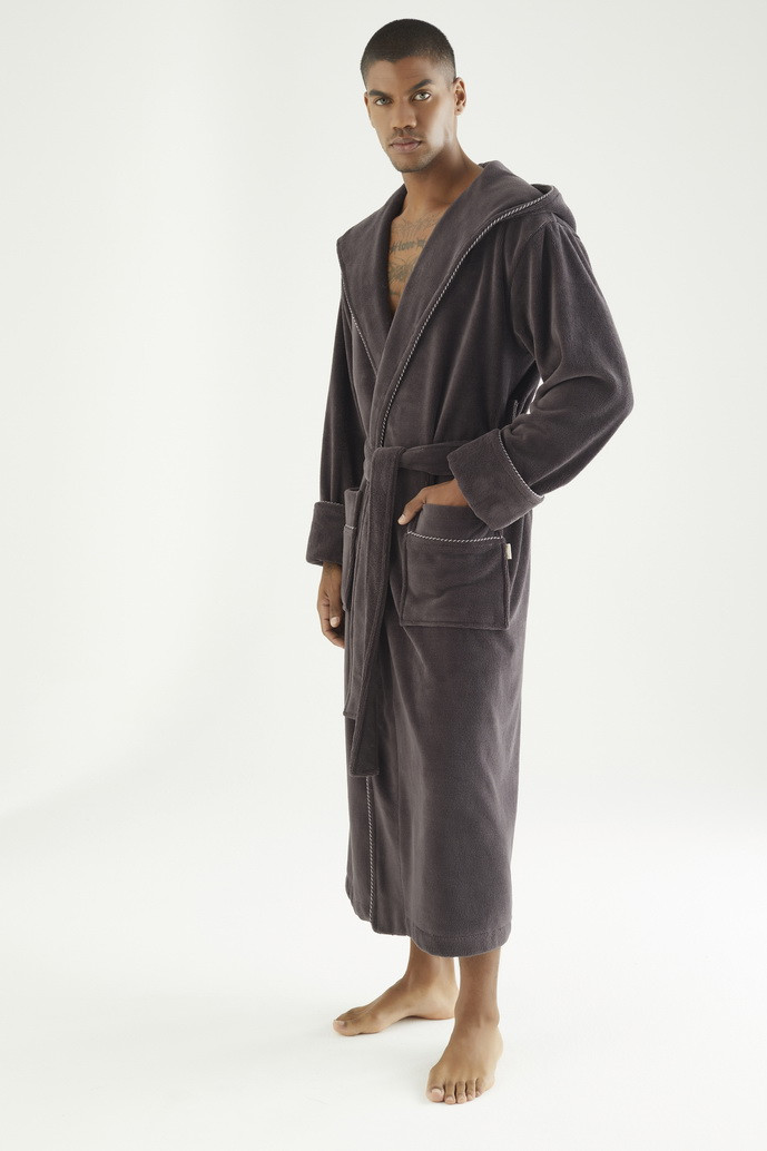 Чоловічий махровий халат Nusa з капюшоном Розмір M,L/XL,2XL,3XL/ Турецький халат