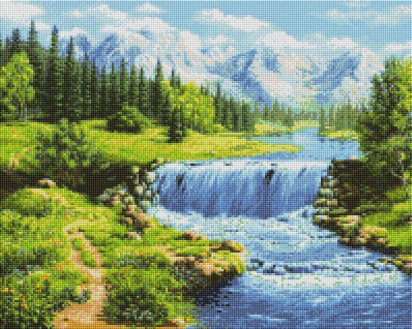 Картина стразами BrushMe Стрімкий потік (GF5453) 40 х 50 см (На підрамнику)
