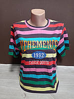 Дитяча футболка для дівчинки підлітка Полоска Туреччина 12-16 років бавовна різнокольорова