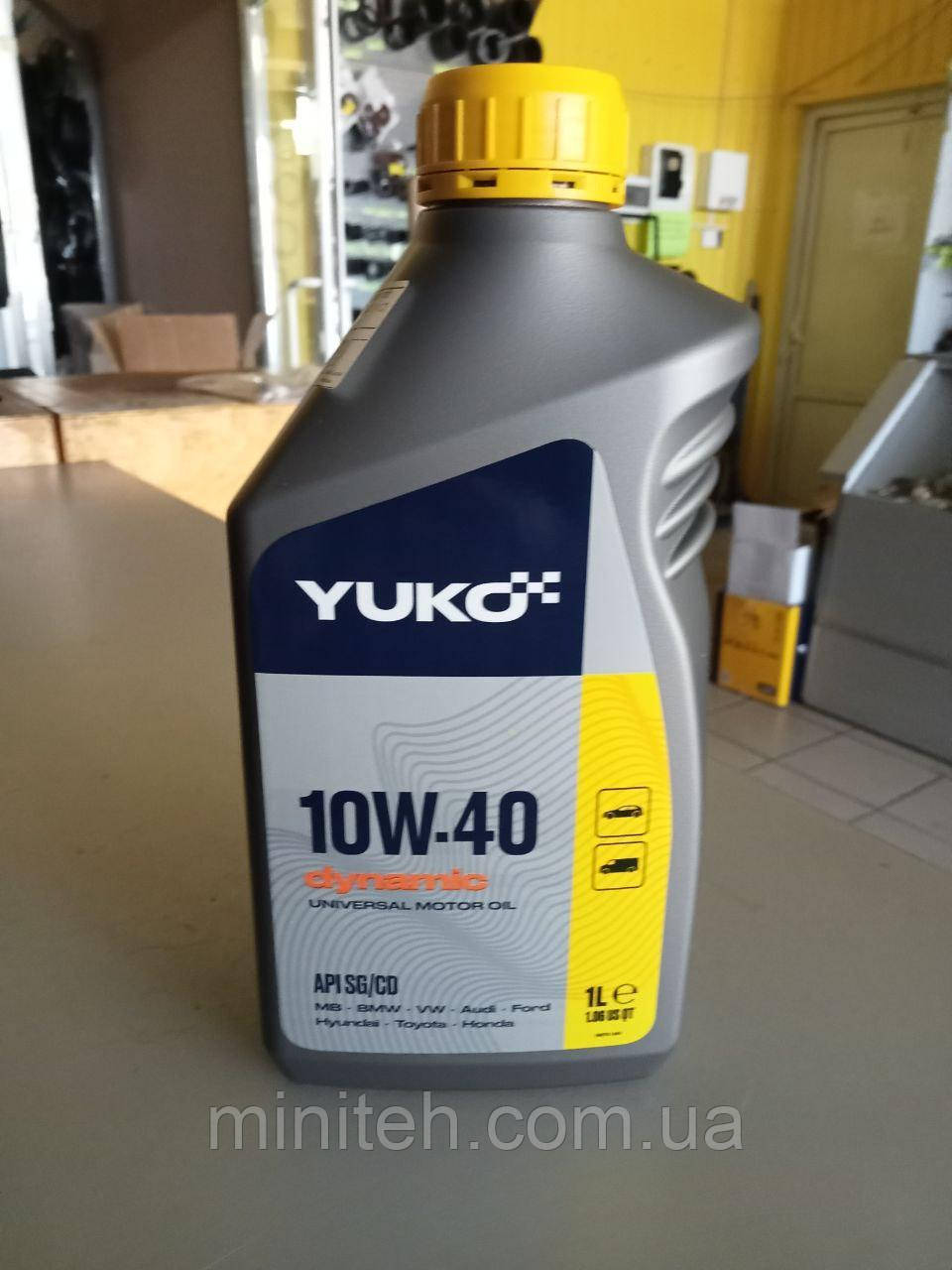 Олива моторна напівсинт.Yuko Dynamic 10W-40 SG/CD,1л., фото 1