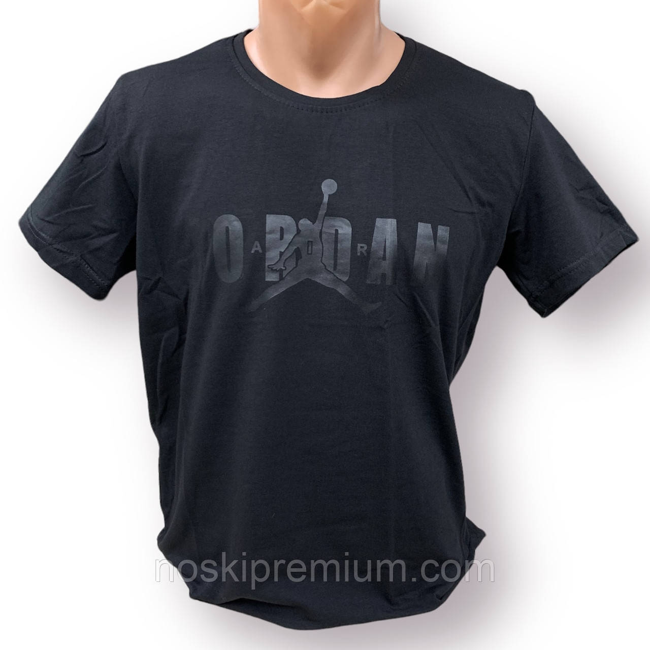 Футболка чоловіча стрейчева Air Jordan Nike, Туреччина, розміри 46-54, чорна, 011811