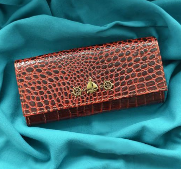 Гаманець-клатч жіночий місткий у морському стилі з натуральної шкіри ручна робота, фото 1