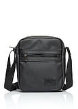 Сумка месенджер чорна з екошкіри унісекс, фото 4