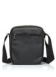 Сумка месенджер чорна з екошкіри унісекс, фото 6