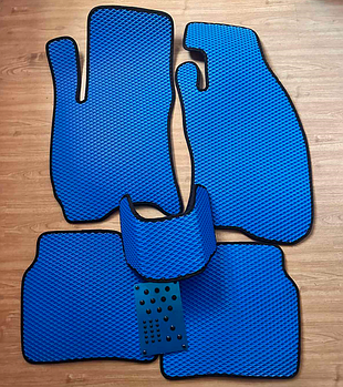 Килимки в салон для FORD MONDEO 3 EVA-полімерні + підп'ятник, синій, комплект (KG-7696)