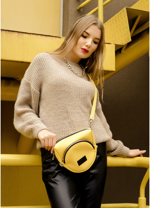Жіноча сумка бананка кроссбоді Sambag SGS жовтий, фото 1