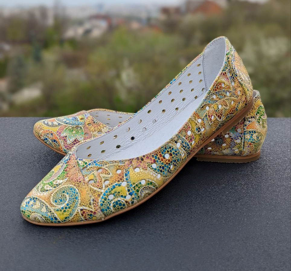 STTOPA Розміри 36,37,38. Балетки літні великі розміри з натуральної шкіри. 166-3641-1 Кольорові, фото 1