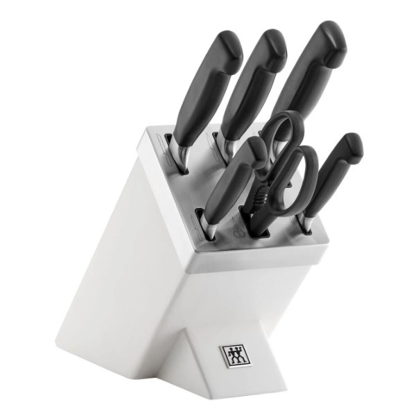 Набір ножів Zwilling Four Star 7 предметів із самозаточуванням білий