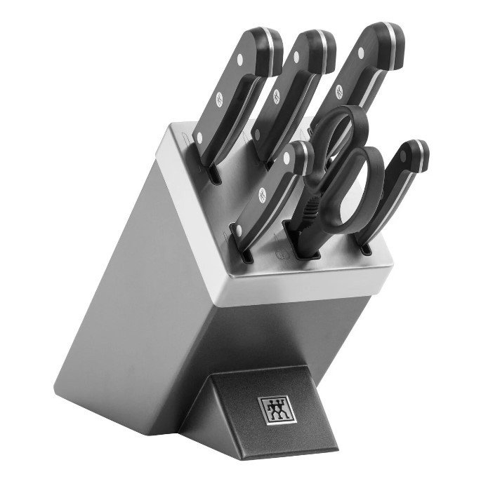 Набір ножів Zwilling Gourmet 7 предметів із самозаточуванням сірий