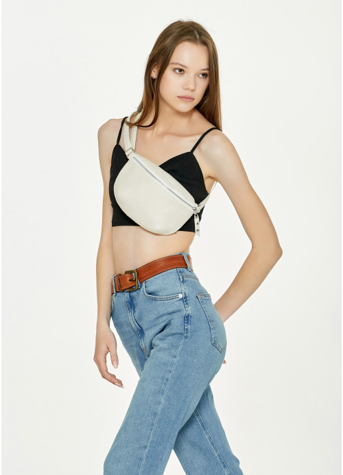 Сумка на пояс бананка Sambag Polo SQO молочна, фото 1