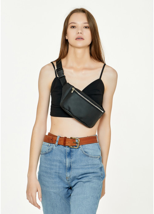 Сумка на пояс бананка Sambag Tirso MSS чорна, фото 1