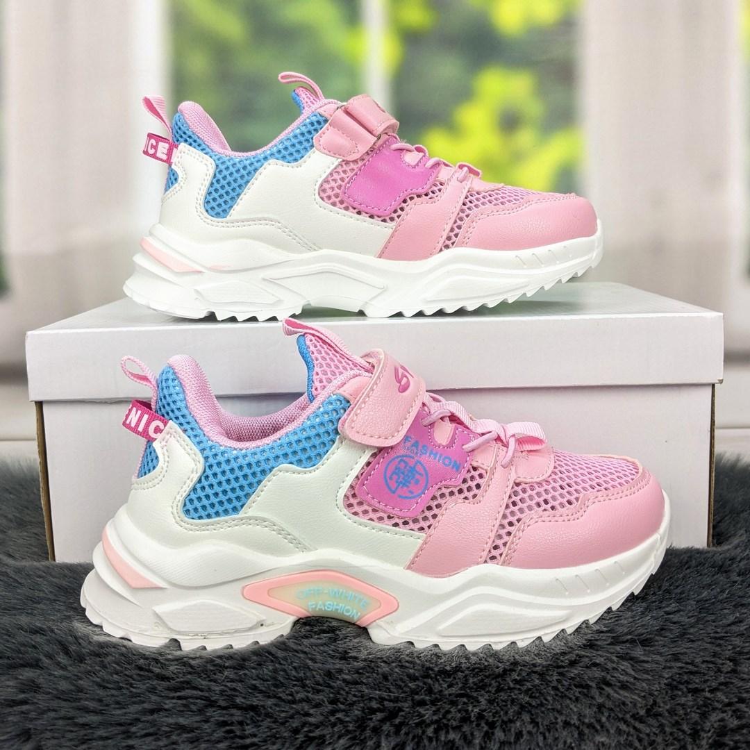 Кросівки дитячі для дівчинки С.Луч рожеві сітка на об'ємній підошві 5052