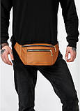 Шкіряна сумка на пояс бананка Sambag Tirso Max руда, фото 5