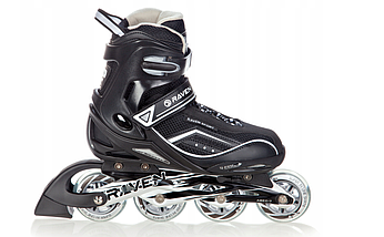 Регульовані роликові ковзани RAVEN Total Black 43-46 чорні, фото 4