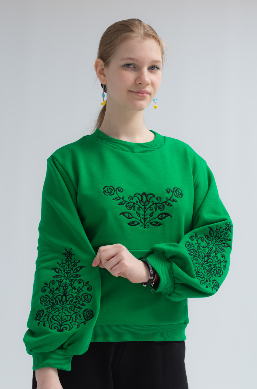 Світшот для дівчинки з вишивкою, фото 1