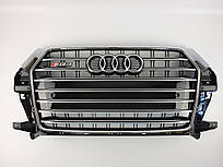 Решітка радіатора Audi Q3 2014-2018гід Чорна з хромом (у стилі S-Line)
