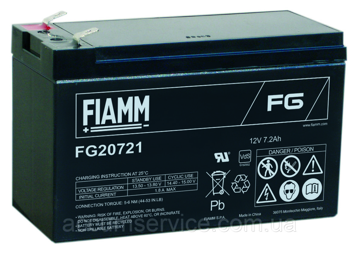 Акумулятор FIAMM FG 20721 — 12 V 7.2 Ah