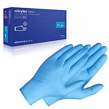 Рукавички нітрилові (розмір М) сині 3,2г Mercator Nitrylex Basic, 100 шт