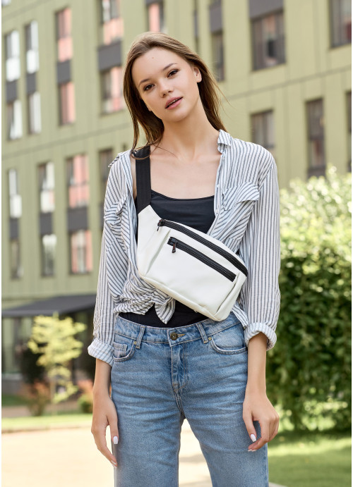 Сумка на пояс бананка Sambag Tirso LCH біла, фото 1