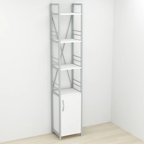 Етажерка 4/34 Ferrum-decor Серії Конект з тумбою 179x34x28 Сірий ДСП Біле, фото 1