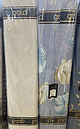 Полуторний комплект (Бязь) | Постільна білизна від виробника "Королева Ночі" | Квіти на блакитному та бежевому, фото 2