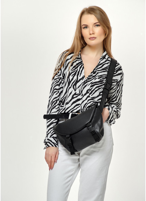 Жіноча сумка на пояс бананка Sambag Tirso Max чорна, фото 1