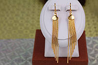 Серьги Xuping Jewelry подвески метелки 9.5 см золотистые