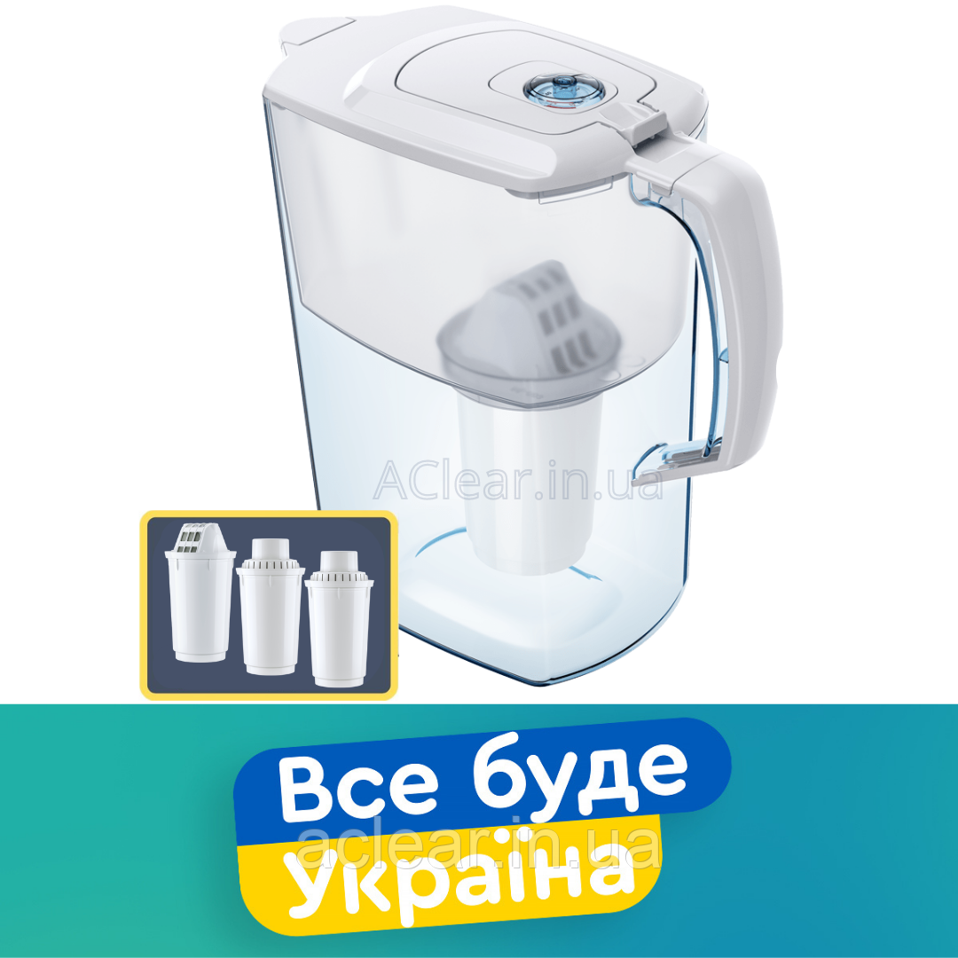 Фільтр-глечик Аквафор Атлант білий з 3-ма модулями