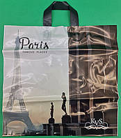 Пакет средний, плотный, ламинированный с петлевой ручкой"Париж" (44х43+3) 95мк КВС (50 шт)