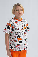 Футболка з принтом для хлопчика оверсайз р.104-170