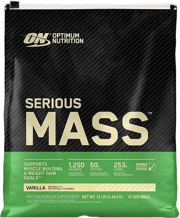 Гейнер Optimum Nutrition Serious Mass 5,45 kg, фото 2