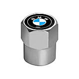 Захисні металеві ковпачки на ніпель у стилі хром з логотипом BMW, фото 2