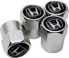 Захисні металеві ковпачки на ніпель у стилі хром з логотипом Honda