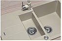 Кухонна гранітна мийка зі зливом Concept dg205c60be бежева, фото 3