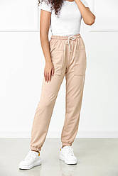 Трендові жіночі спортивні штани джогери "Evian" бежеві
