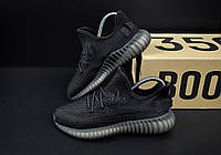 Мужские кроссовки Adidas Yeezy Boost 350 All Black (Черный) Адидас Изи Буст 350 текстиль сетка повседневные