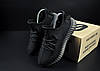 Чоловічі кросівки Adidas Yeezy Boost 350 All Black (Чорний) Адідас Ізі Буст 350 текстиль сітка повсякденні, фото 2