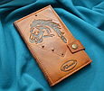 Гаманець з художнім тисненням "Кінь" місткий з натуральної шкіри ручна робота, фото 2