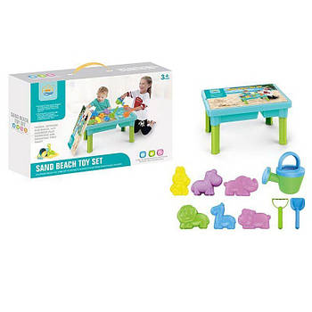 Ігровий столик пісочниця (стіл 43х29х27 см, 2 відсіки, 6 формочок) R 399-6 A